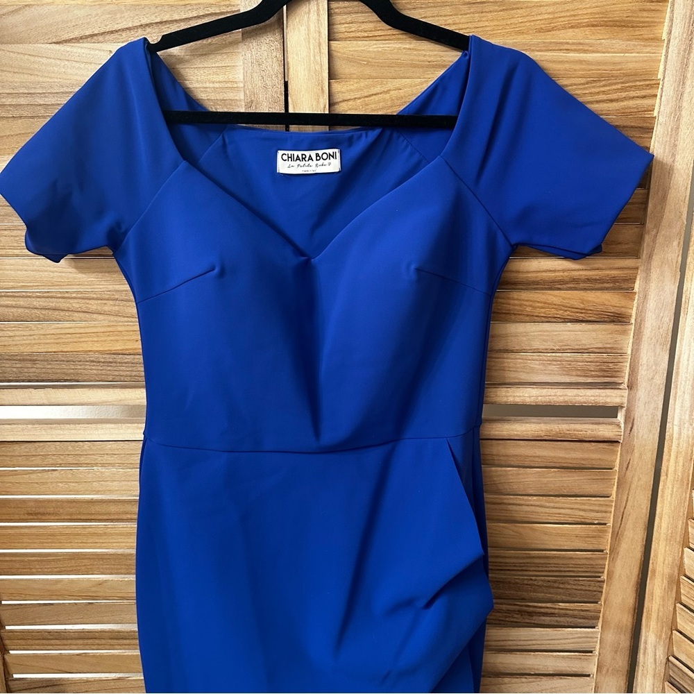 Chiara Boni Blue Off-Shoulder Dress - Picture 6 of 10